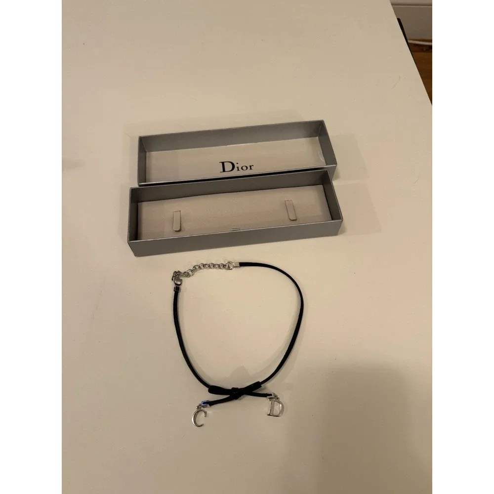 Vintage Christian Dior Black Bow Choker Necklace